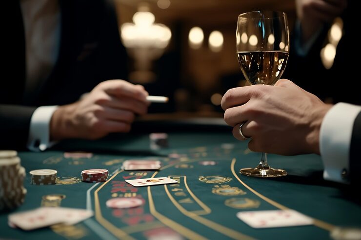 Live dealer studio with table layout and camera setup